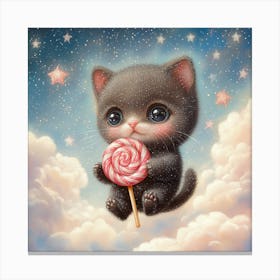 Lollipop Cat Canvas Print