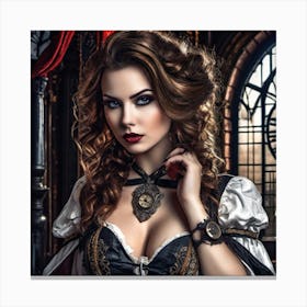 Brunette Steampunk Canvas Print