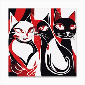 Three Cats Canvas Print