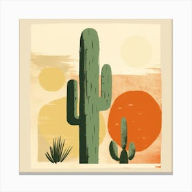 Rizwanakhan Simple Abstract Cactus Non Uniform Shapes Petrol 80 Canvas Print