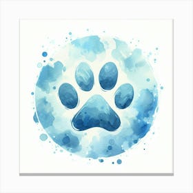 Watercolor Dog Paw Print Canvas Print