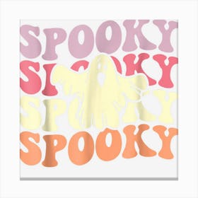 Retro Groovy Spooky Ghost Boo Halloween Costume Scary Canvas Print