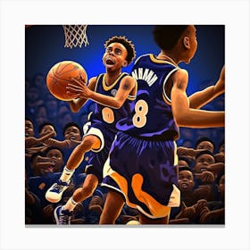 Basketball Player Dribbling 8 Canvas Print
