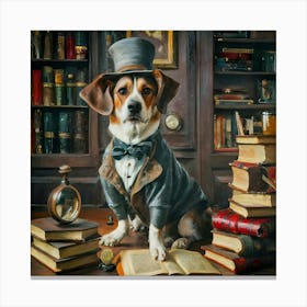 Beagle In Top Hat Canvas Print