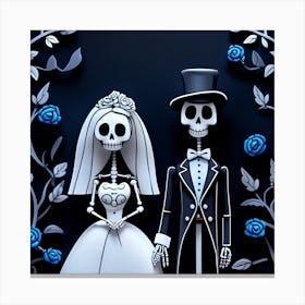 Day Of The Dead Skeleton Couple Canvas Print