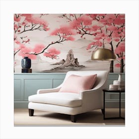 Sakura Trees, pink Canvas Print