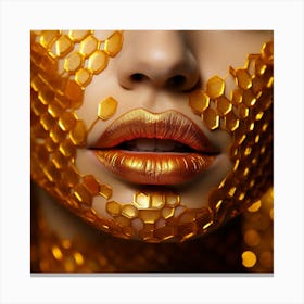 Golden Honey Bee Face Canvas Print