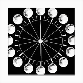 Phases Of The Moon Clock Canvas Print