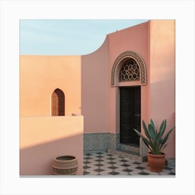 Pink House In Morocco Canvas Print