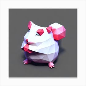 Polygonal Hamster Low Poly Creatures Canvas Print