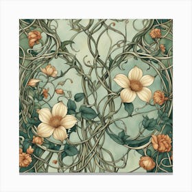 Vines And Flowers Canvas Print