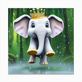 Elephant In The Rain 1 Canvas Print