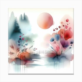 Asian Watercolor Painting 1 Canvas Print