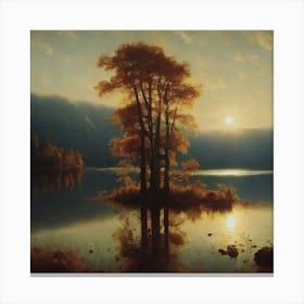 Sunset At The Lake Canvas Print