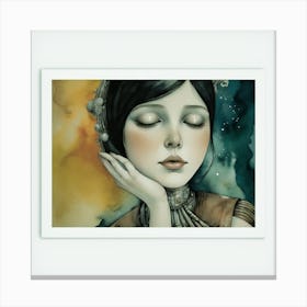 Girl With Eyes Closed Canvas Print