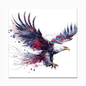 Portrait Of A Majestic Eagle In Flight Canvas Print