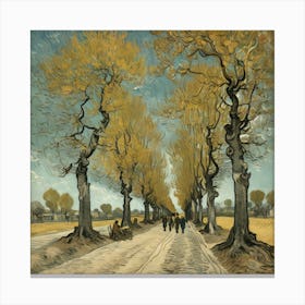 The Large Plane Trees Road Menders At Saint Rmy 1889 V 3 Canvas Print