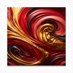 Abstract Red And Gold Swirls Canvas Print