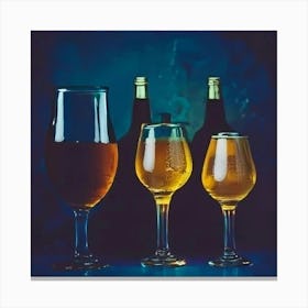 Happy Hour Glass of Drinks Decor Canvas Print