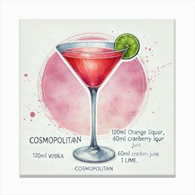 Cosmopolitan Cocktail Leinwandbild