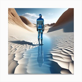 Futuristic Man In The Desert 12 Canvas Print