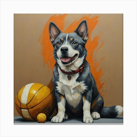 Basketball Dog 1 Canvas Print
