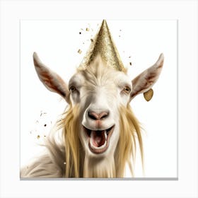 Goat In A Party Hat Canvas Print