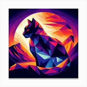 Tinsel Low Poly Cat Canvas Print