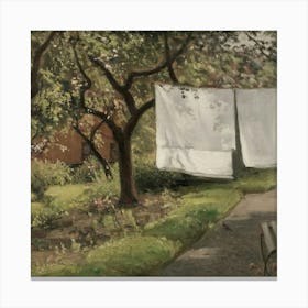 Clothesline In The Garden Canvas Print