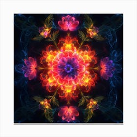 Abstract Psychedelic Flower Canvas Print