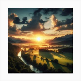 Sunrise Over A Valley Canvas Print