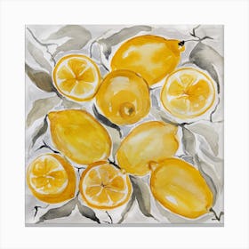 Watercolor painting of lemons Canvas Print