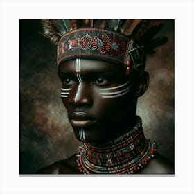 Portrait Of African Tribesman 1 Canvas Print