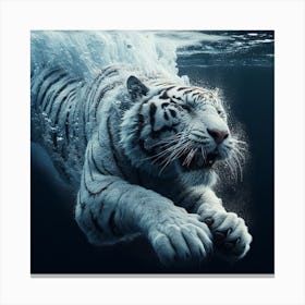 White Tiger Underwater 5 Canvas Print