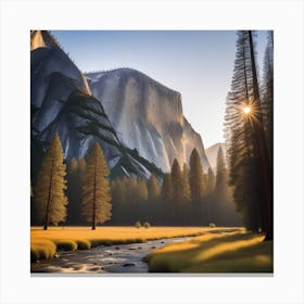 Sunrise In Yosemite National Park Canvas Print