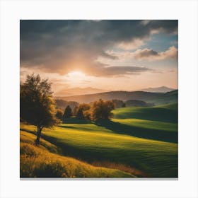 Sunset In The Countryside 4 Canvas Print