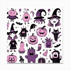 Halloween Doodles Canvas Print