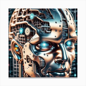 Futuristic Robot Head 1 Canvas Print