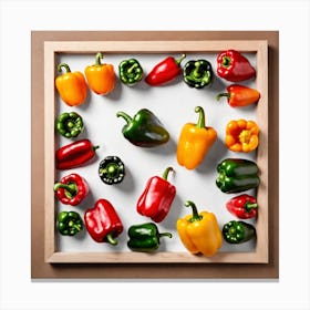 Peppers In A Frame 33 Canvas Print