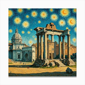 Starry Night In Rome Canvas Print