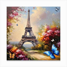 Paris With Butterflies 81 Canvas Print