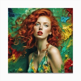 Beautiful Woman With Red Hair Canvas Print