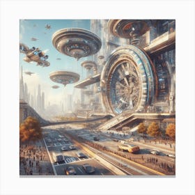 Futuristic City 79 Canvas Print