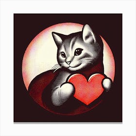 Valentine'S Day Cat 3 Canvas Print