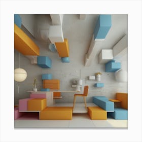 Colorful Living Room 1 Canvas Print