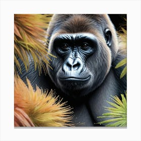 Gorilla In The Jungle Canvas Print