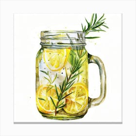 Lemonade In A Mason Jar 2 Canvas Print