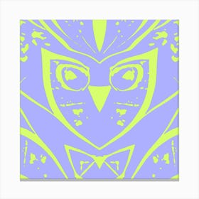 Abstract Owl Purple And Green Canvas Print