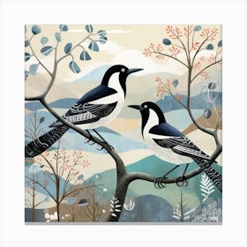 Bird In Nature Magpie 5 Canvas Print