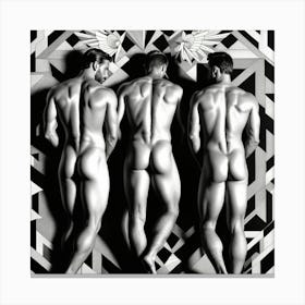 Sexy Men by wall Canvas Print